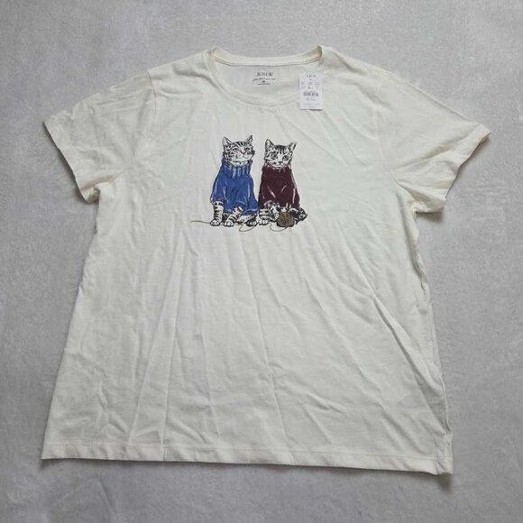 New L XL 3X J Crew Factory collector tee cats in sweaters graphic t-shirt - Picture 1 of 8